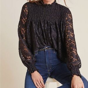 Elegant Black Lace Women's Top